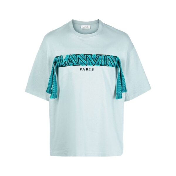 着丈69LANVIN ランバン Crazy Curb lace logo Tシャツ