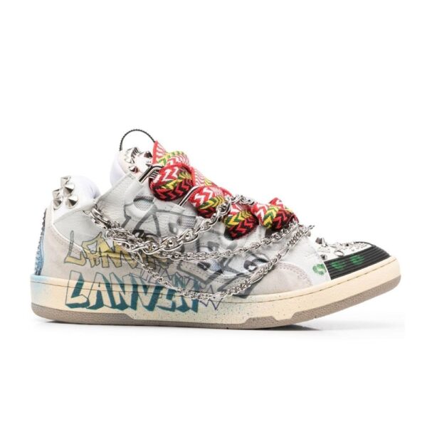 Graffiti Print Lanvin Sneakers With Chain