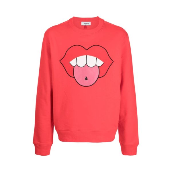 Lanvin Mouth Patched Graphic Sweatshirt