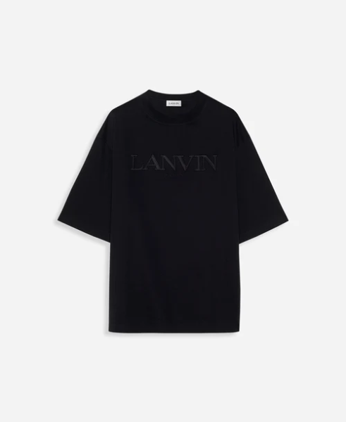 OVERSIZED LANVIN PARIS EMBROIDERED BLACK T-SHIRT